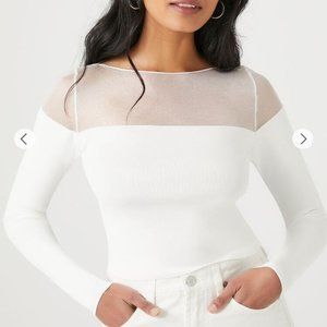 White Sweater Crop Top